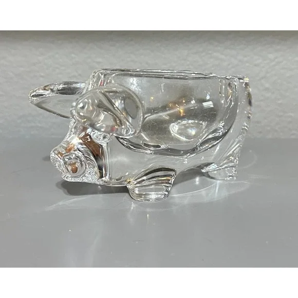 Vintage Vannes Le Chatel crystal glass pig dish - Picture 4 of 8